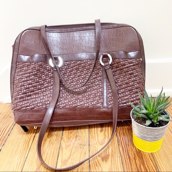 Coldwater Creek Handbags - Coldwater Creek marroon/ brown laptop case
